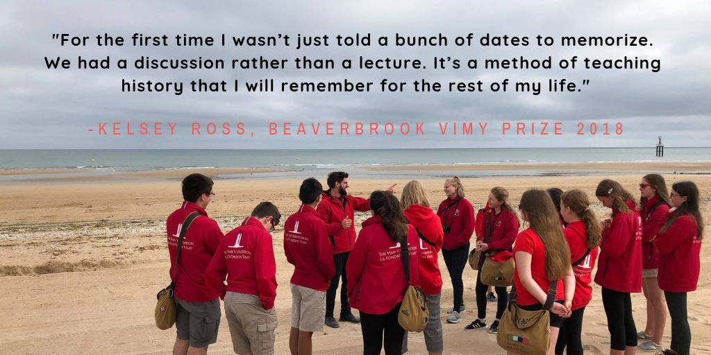 vimyfoundation's tweet photo. The Beaverbrook Vimy Prize is an immersive and experiential learning program for students aged 15-17. Still time to prepare an application! Deadline is March 3. https://t.co/Xfg09sf9gh #BVP2019 https://t.co/v2WT9NHl0B