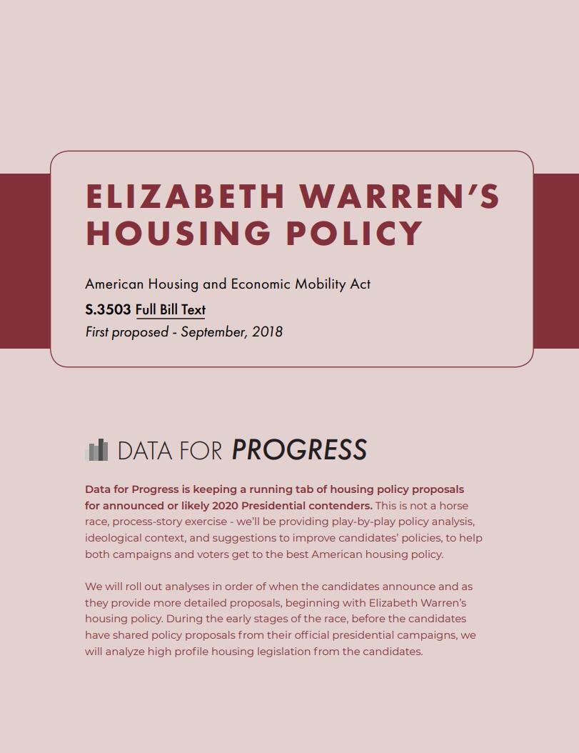 We want to help progressives understand the 2020 Presidential race through the lens of policy. That’s why we are releasing deep dives on all the candidates’ housing policies. https://www.dataforprogress.org/blog/housing