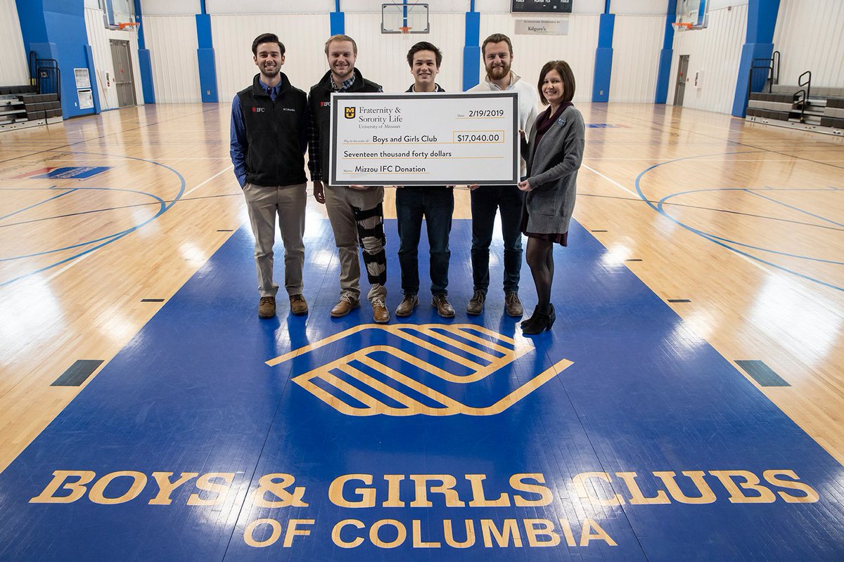 Mizzou's tweet photo. .@MizzouIFC  announces a $17,040 contribution to @BGCofColumbiaMO. https://t.co/GNZZKe1pdu