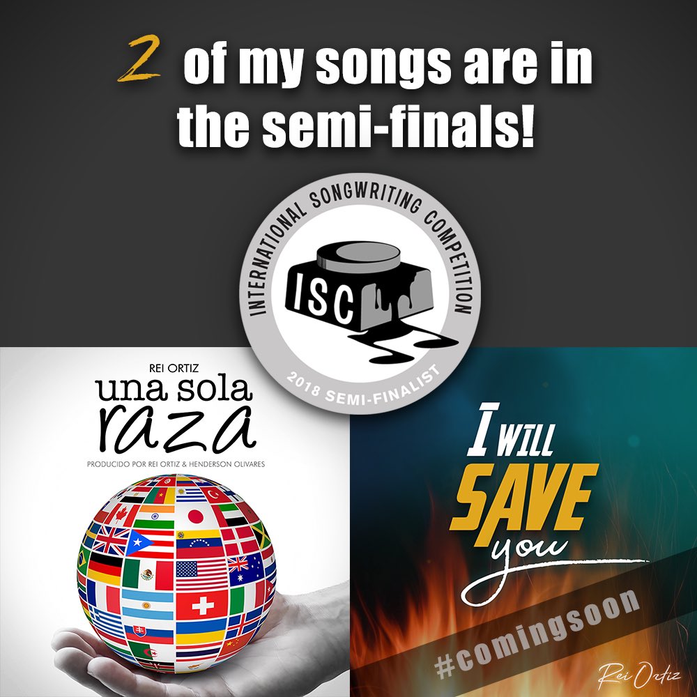 reiortiz's tweet image. Just received the awesome news that two of my songs made it to the semifinals in the @intlsongcomp 
#isc2018semifinalist 
#songwriting #musiccomposition #musicproducer #recordingartist #songwritingsession #musicismylife #musiclife