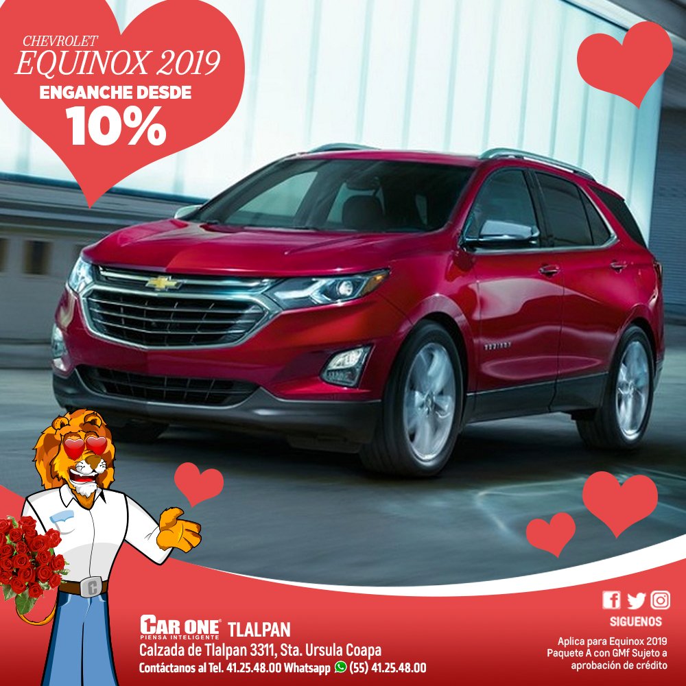 CarOneTlalpan's tweet photo. Queda muy poco tiempo para #estrenar una #Equinox2019 con tan sólo el 10% de enganche. Whatsapp: 55 4125.4800 https://t.co/eXrOK5b7kN