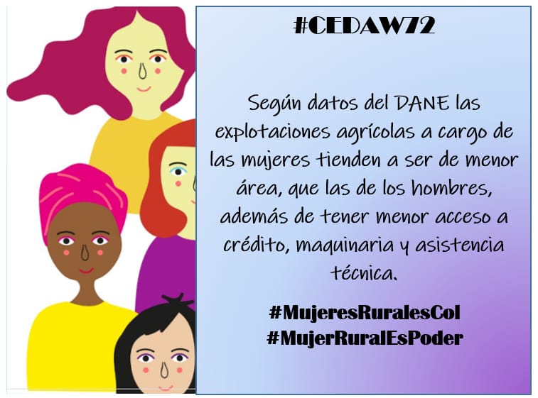 cjyiracastro's tweet photo. Sabias que las mujeres son las principales productoras de alimentos en el mundo; y, sin embargo, también las más pobres dentro de la población campesina y rural #CEDAW72 #Colombia #ComoVamoslasMujeres #MujerRuralEsPoder https://t.co/KaNfXsW1ca