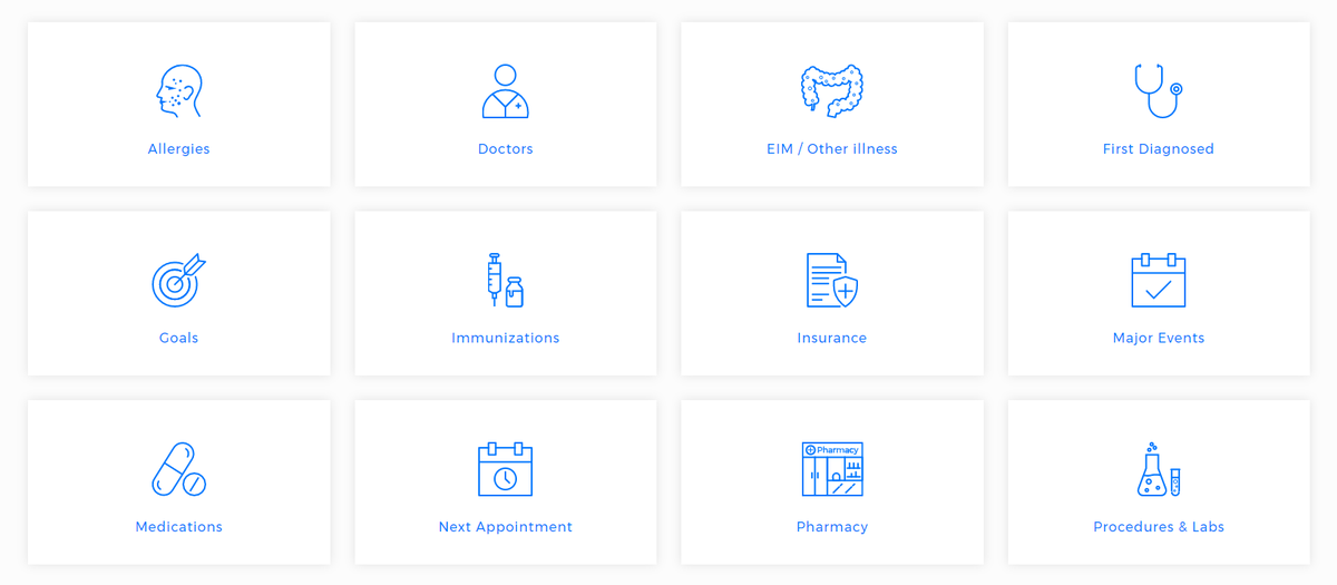 MyIBD's tweet photo. Menu My journey
Is a secure area you can store all your medical information, such as when you were diagnosed, your major events, next appointments, medications, immunizations, insurances, labs and other procedures. They are displayed in your roadmap for visualization purposes. https://t.co/o6Audu5EUC