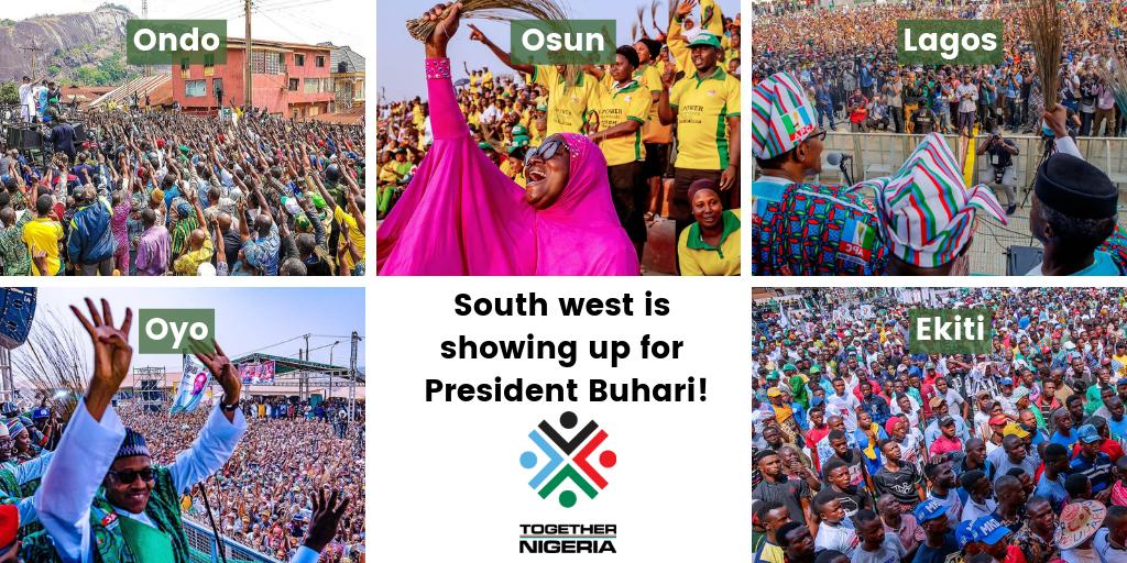 Together Nigeria (@togetherng) on Twitter photo Today, real change is happening, for a better, less corrupt and peaceful #Nigeria. That is why so many Nigerians support President <a href="/MBuhari/">Muhammadu Buhari</a> for 4⃣➕4⃣
#NigeriaDecides2019
#YourVoteYourFuture Today, real change is happening, for a better, less corrupt and peaceful #Nigeria. That is why so many Nigerians support President <a href="/MBuhari/">Muhammadu Buhari</a> for 4⃣➕4⃣
#NigeriaDecides2019
#YourVoteYourFuture