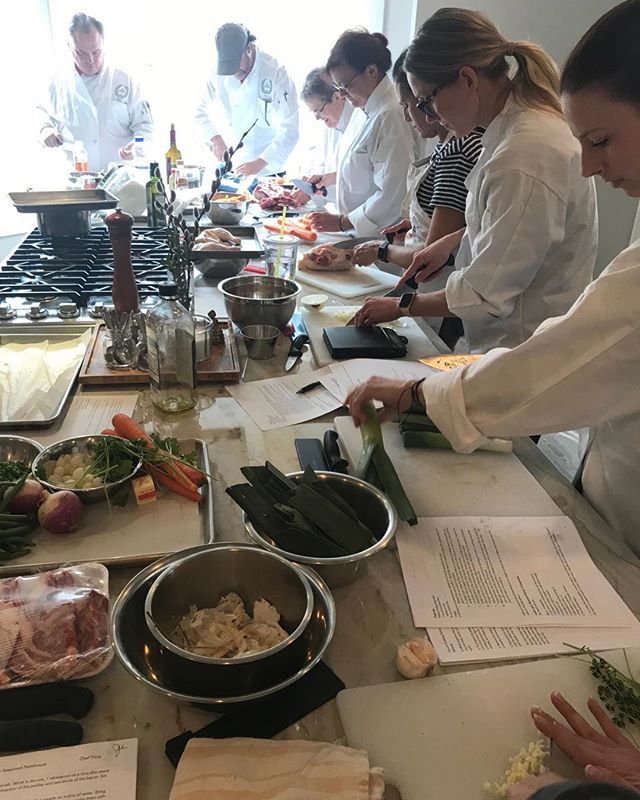 So proud of my 30 week French cooking class - week 18 and they are doing an amazing job! On the menu today, lamb shanks, lamb stew with glazed spring vegetables, braised leeks and French lentils! bit.ly/2DYiLOb