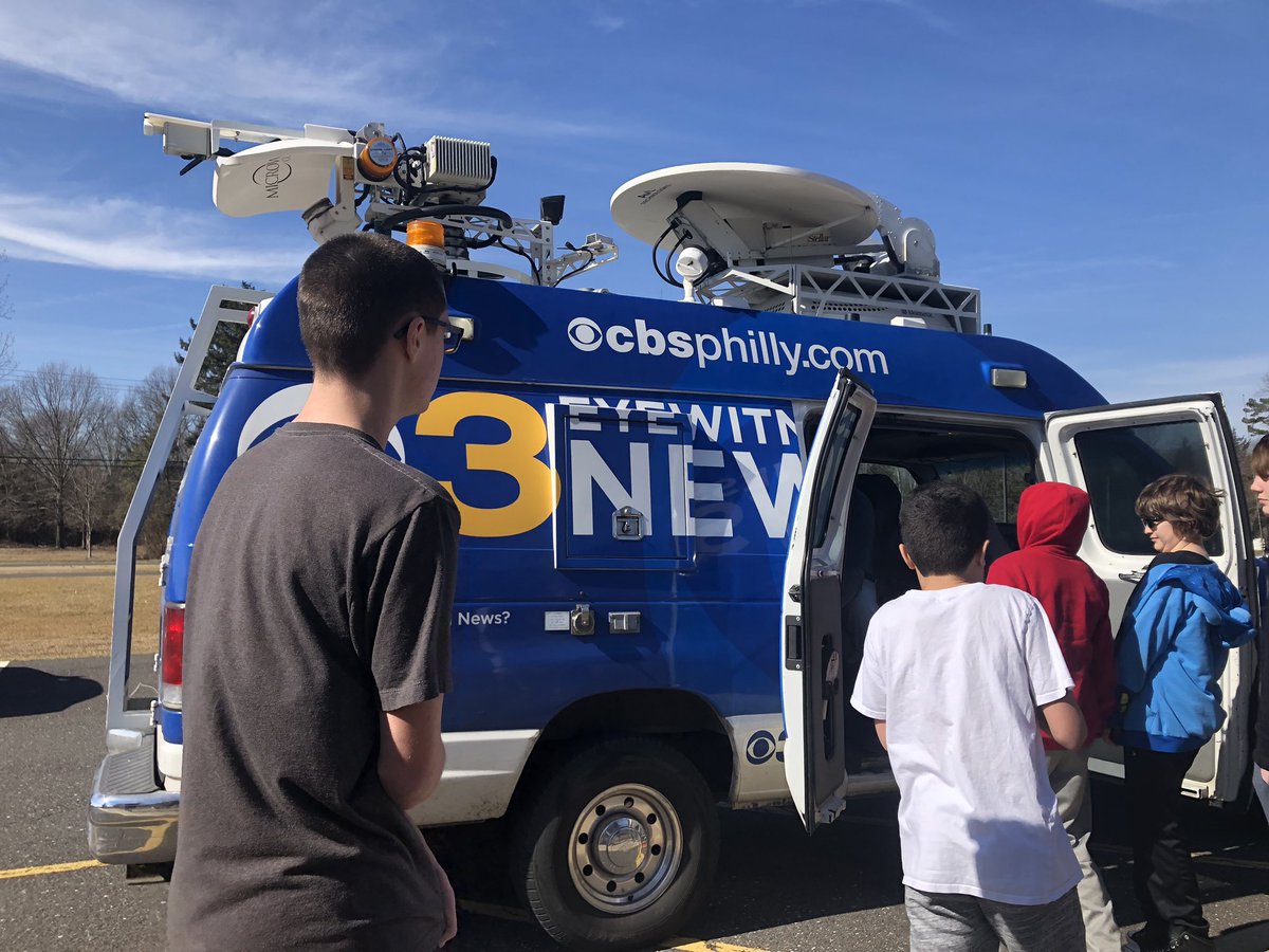 What a treat! The Nacle News Crew got to talk to a camera man from @CBSPhilly and get a look inside of the truck!