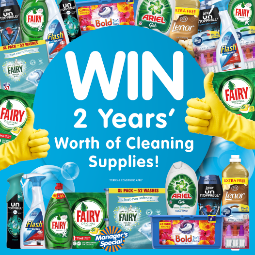 bmstores's tweet photo. 💦 #COMPETITION TIME - ENDS SOON💦

To celebrate our #BIGCLEAN, we're giving away a MASSIVE TWO year's worth of cleaning supplies, thanks to P&amp;G!

For your chance to #WIN, simply FOLLOW/RT &amp; COMMENT "WHEN" the last time you cleaned your home was!

Competition ends 9am 22/2/19 https://t.co/rWQ7VsOnmO