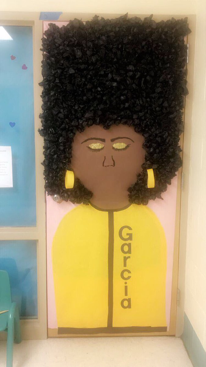 Celebrating Black History with this fabulous door! #BlackGirlMagic #Queen #Shedidthat #PrimitivoGarcia #SchoolDaze #TeachersRock #KCMO #KCPS #MsTania