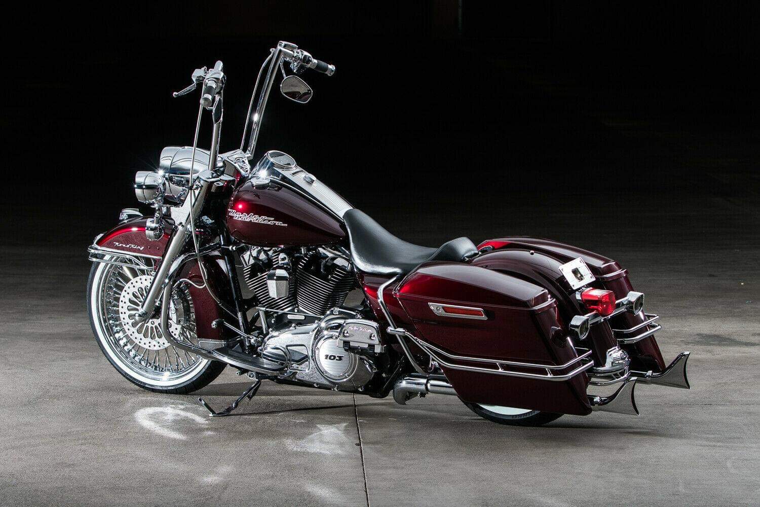 Concept Cycle Works on X: This 2013 #RoadKing is currently up for sale on  # ( With a NEW Candy Brandywine Red Flake paint  job, complete Chrome out version of our Signature