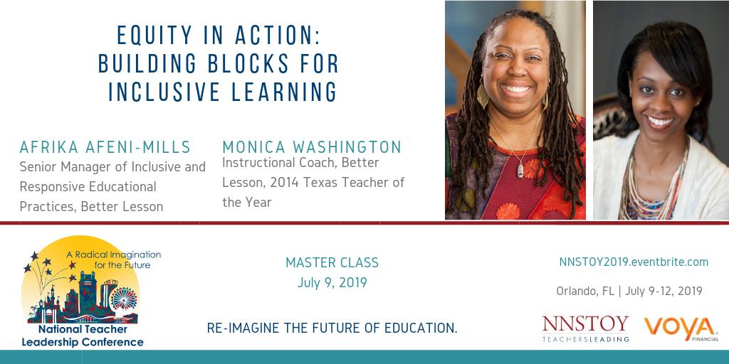 NNSTOY's tweet photo. Reshape Your Classroom to Become a More Inclusive- Equitable School! Join @TexasTOY2014 @AfeniMills on 7/9 for a 3 Hour Master Class! @nnstoy @BetterLesson #TeachersLeading

https://t.co/JoGUtPCpyw 

https://t.co/p23b6uBWMD https://t.co/FVHWFLmvrR
