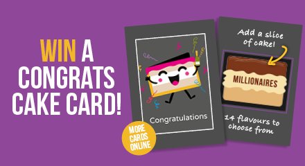 CakeCardUk's tweet photo. 🎉We are are giving away a 1 slice Cake Card for you to send congratulations to someone special 💌  
For a chance to WIN, simply Follow us and RT!  https://t.co/ufpv7H5gCN 
#CakeCard #Win #Giveaway #Competition #Card #Congratulations #Celebrate #Engagement #Cake @SpongeCakesLtd https://t.co/dlOXkygPBw