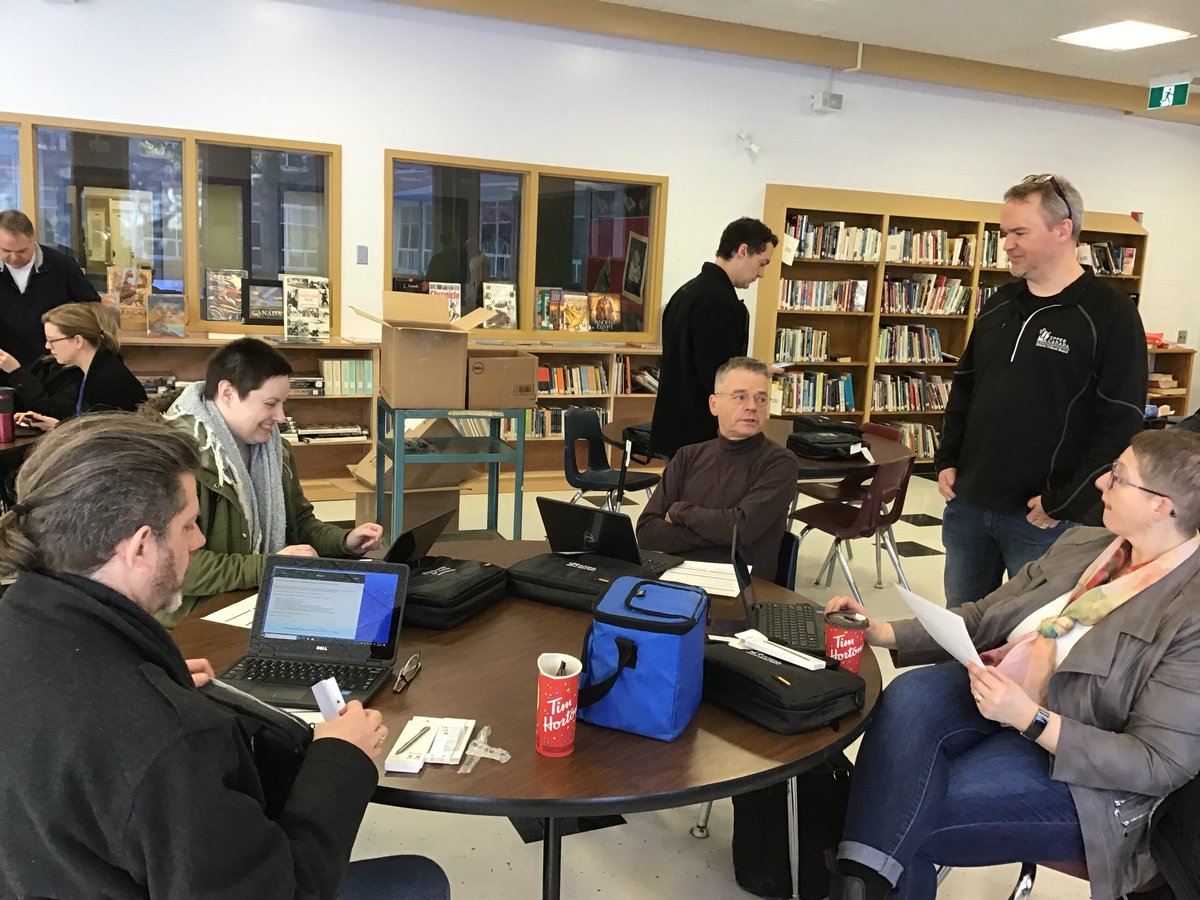 techitan's tweet image. First day of new teacher device rollout happening at SGD. Many thanks to our IT team for all the preparation that went into making this happen today. #UCDSB @UC_ITS