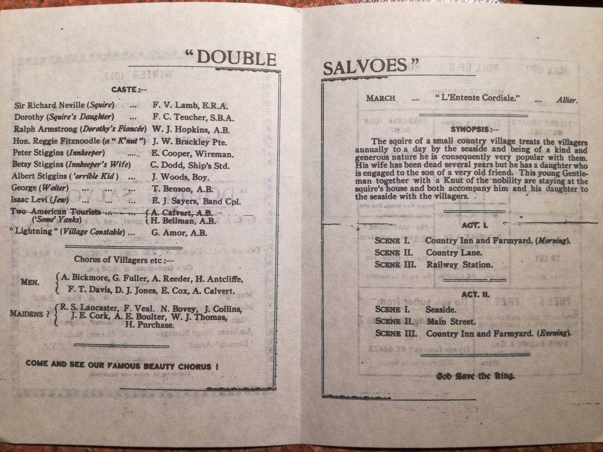 vanguard1917's tweet photo. I've made a #replica #HMSVanguard #musicalprogram from images sent to me. Presenting #DoubleSalvoes, a musical calamity written, produced & performed by the #RoyalMarinesBand members and crew
#theatreship #ww1entertainment #Scapa #Orkney #HomeFleet #RMB https://t.co/hXdxX3sd5y