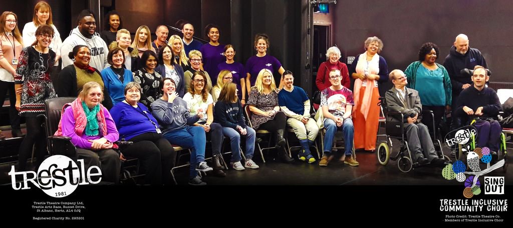 trestletheatre's tweet photo. We are utterly thrilled that our #Inculsive #Choir #SingOut has been nominated for the Inclusive Communities Award of the Year at the Mayor's Pride Awards 2019. #StAlbans https://t.co/YM8ReAa8y1