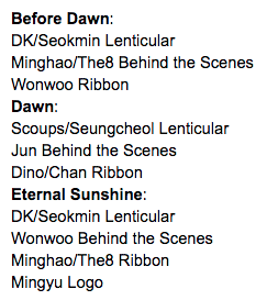 WTT please rt! 

ALBUM: you made my dawn
HAVE: see pic
WANT: all woozi or hoshi equivalents!
location: usa
ww: yes!

<a href="/svttrading/">svt trading</a> <a href="/svttradingusa/">svt trading usa</a> <a href="/SvtUSAtrading/">seventeen USA + CAN trading</a> <a href="/tradeskpop/">Kpop Trade</a> <a href="/pctradeusa/">trade / sell usa</a> <a href="/tradkpop/">kpop trades :)</a> @Kpop_TradePc