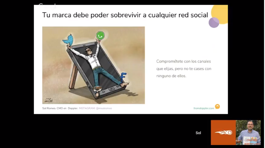 kodeclip's tweet photo. "Comprometete con los canales que elijas, pero no te cases con ninguno", @SolRomeo.
Tu empresa debería sobrevivir al cierre de cualquier red social.
#AmoSM2019 https://t.co/DqvnqPPA2z