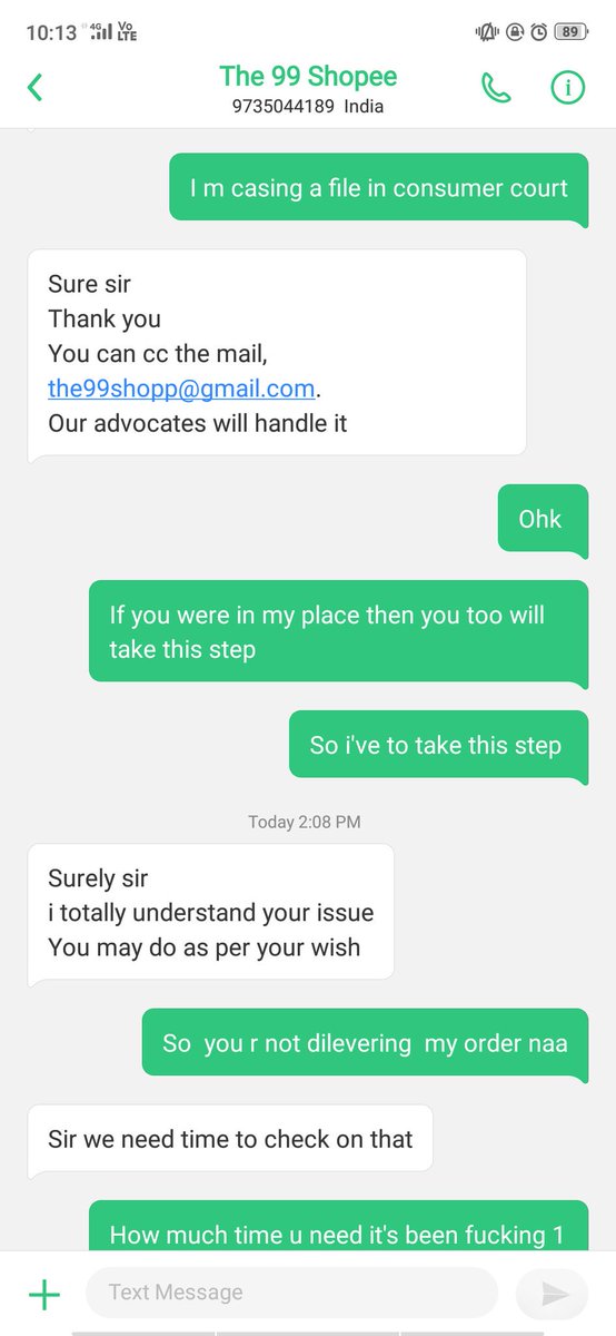 no_ordinarybrat's tweet photo. @JagoGrahakJago_  Either they ignore my text or reply the same lines to whatsapp the details(which i did alot of times) Lastly when i was out of senses i said them if would have been my place you would have took legal step too and to the very shocking reply. Which was " https://t.co/8je535WzW0