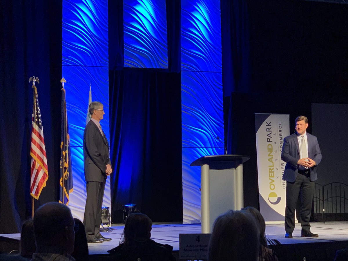 tomherzog's tweet photo. Mike Valentine with Mayor Gerlach sharing our story, how we are working together to serve cause and community - grateful for the collaboration. #OverlandPark #OPKS #Kansas #ForwardOP https://t.co/8J4fJB8wYC