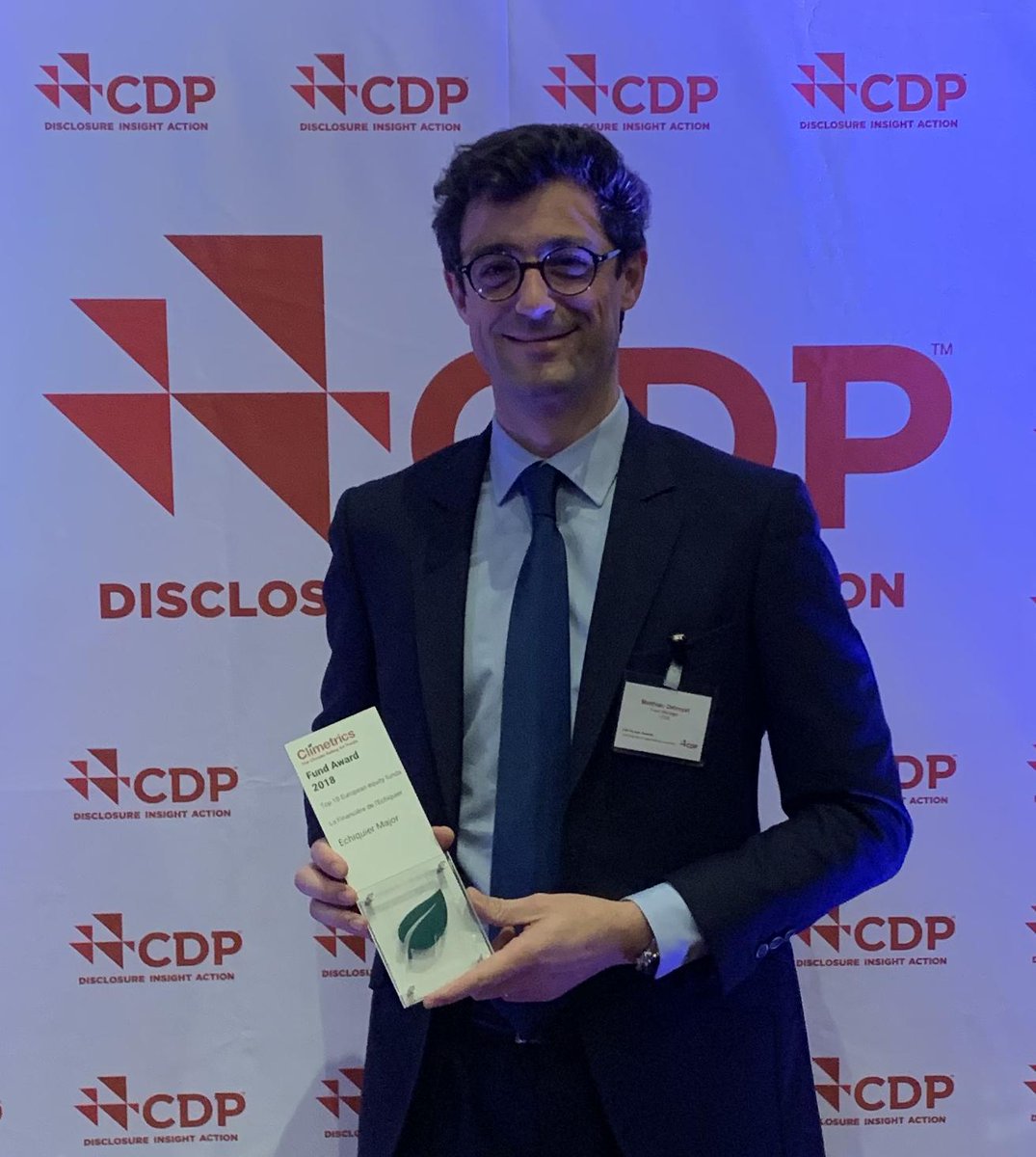 Echiquier Major SRI Growth Europe récompensé aux #CDPawards pour ses performances climatiques. Classé 3ème fonds européen /435. @finechiquier fête en 2019 sa 12ème année d’engagement ISR et apporte sa pierre à l'édifice de la lutte contre le changement climatique.