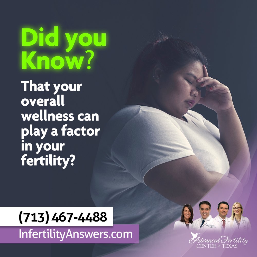 AdvFertilityTX's tweet photo. Your overall #wellness can play a factor in your #fertility. A #healthy #BMI helps your body prepare a healthy environment for conception. AFCT partners with Lisanne Wellness Center to provide wellness services that boost the chances of becoming #pregnant  https://t.co/Y00e0HPshd https://t.co/YAjRn28TlA