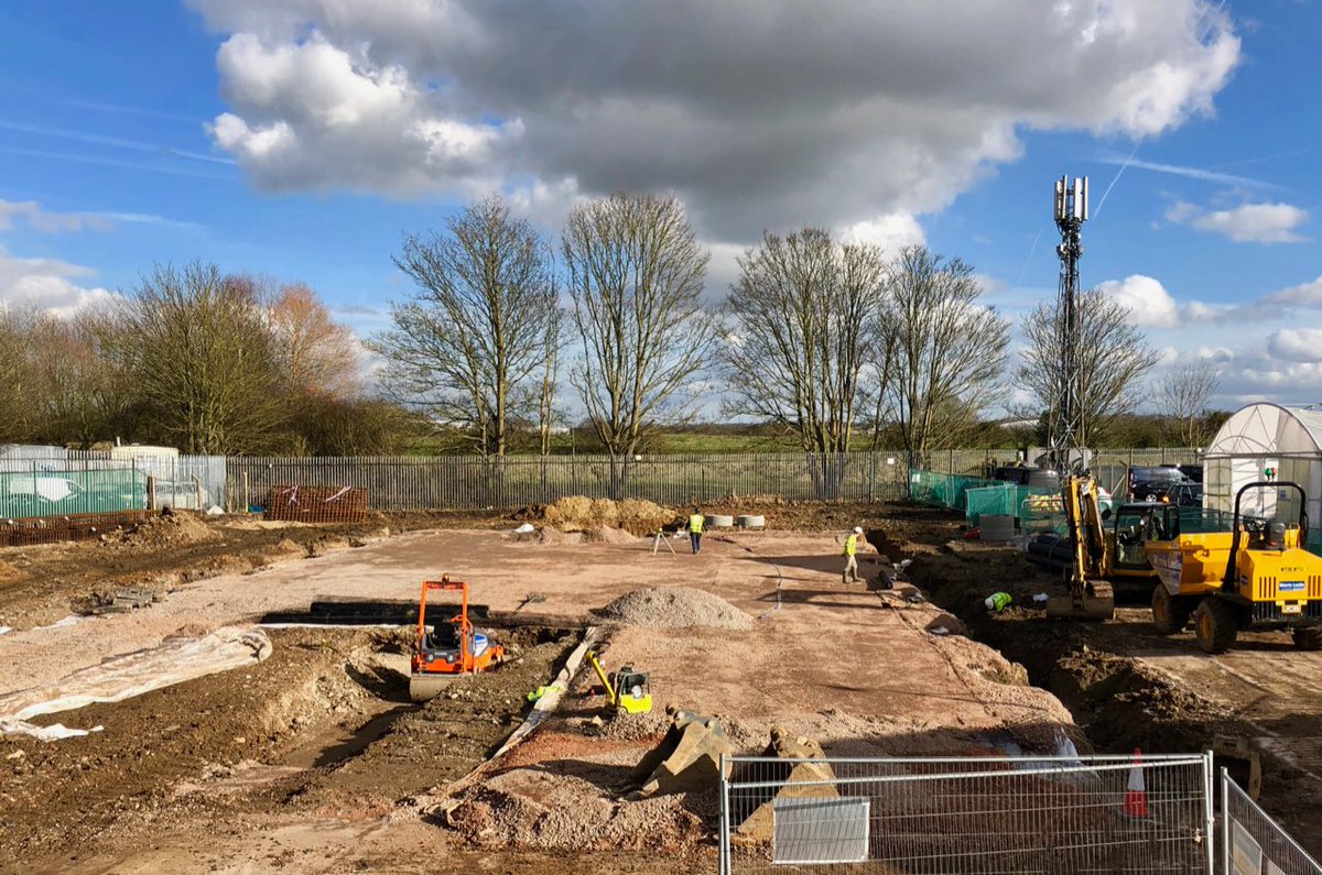 IPLimited's tweet image. Shenley PDI Centre – New Build; With ground conditions and the weather improving, we are now back on schedule for pouring foundations next week.