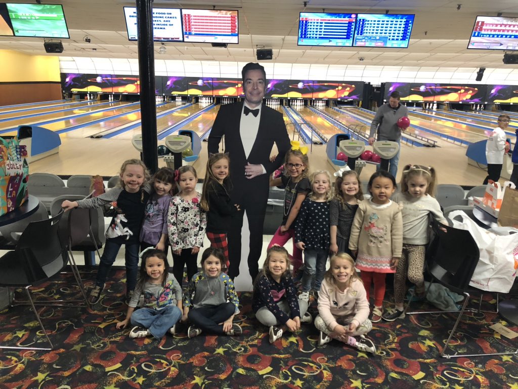 VirginiaCyrus19's tweet photo. Thank you to everyone who came out to celebrate Madi’s 5th birthday! I think @jimmyfallon had the best time ... he was the best dressed 🤣 https://t.co/a5526n86HI