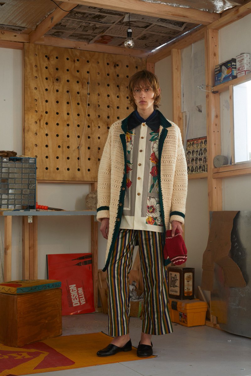 NewYorkModels's tweet photo. BODE 🍁 #SamuelWilken in mixed texture and textiles for #FW19 wearing #BODE 🇺🇸 #NYFWM #NYMMMen https://t.co/4FwELjv2AA