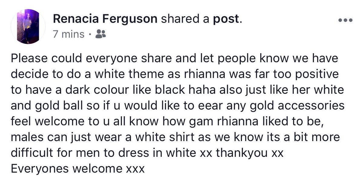 RFCancerFight's tweet image. Message from Renecia, Rhianna’s sister! #RememberingRhianna #Positive #WhiteTheme