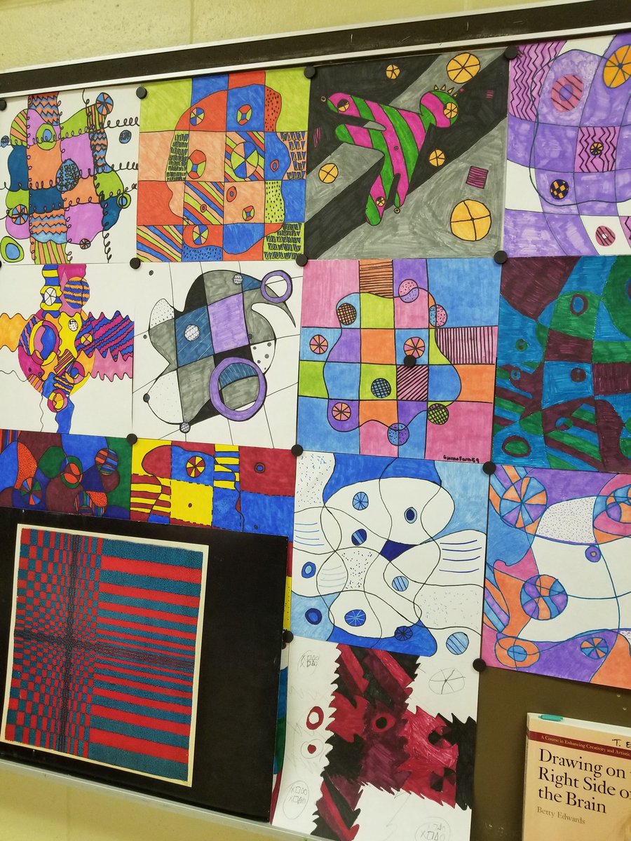 BrickMemorialHS's tweet image. Mrs. Estelle&apos;s Art classes - 10 same steps, all different outcomes #currentproject