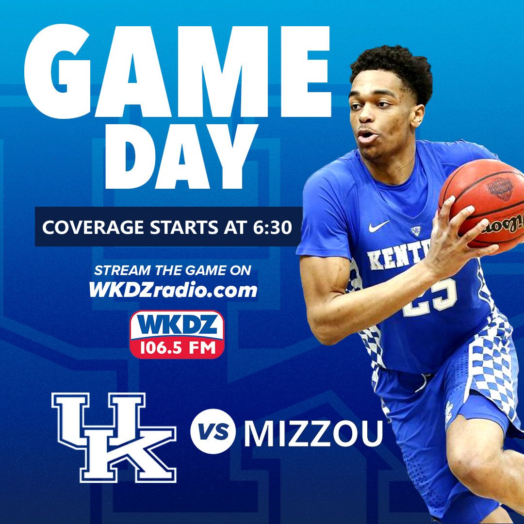 yourweatheredge's tweet photo. Almost time big blue nation! Tip of the UK Wildcats on your home for UK Sports, 106.5 WKDZ and worldwide https://t.co/qifYVi0eC9 will be in 30 minutes! https://t.co/O4gIcRipk3