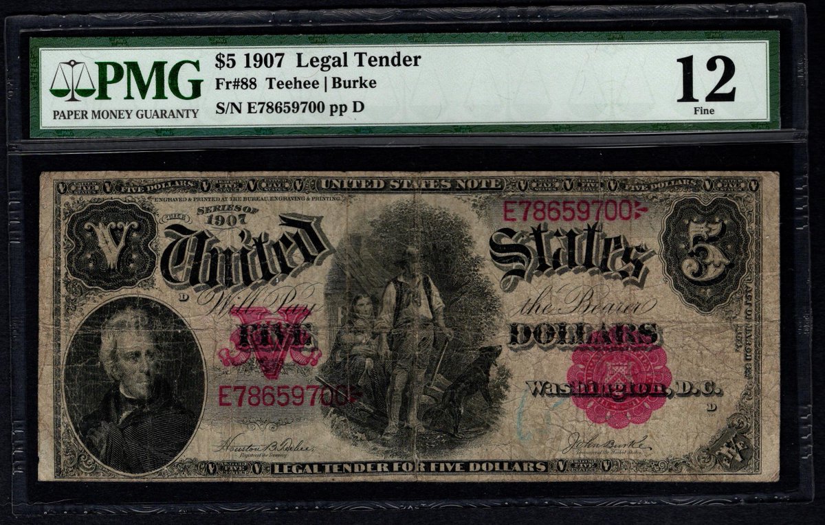 oldpapermoney's tweet image. NEW LISTING!  unitedstatespapermoney.com/products
1907 $5 "Woodchopper" Note
#pmgnotes #history #education #vintage #currency #hobby