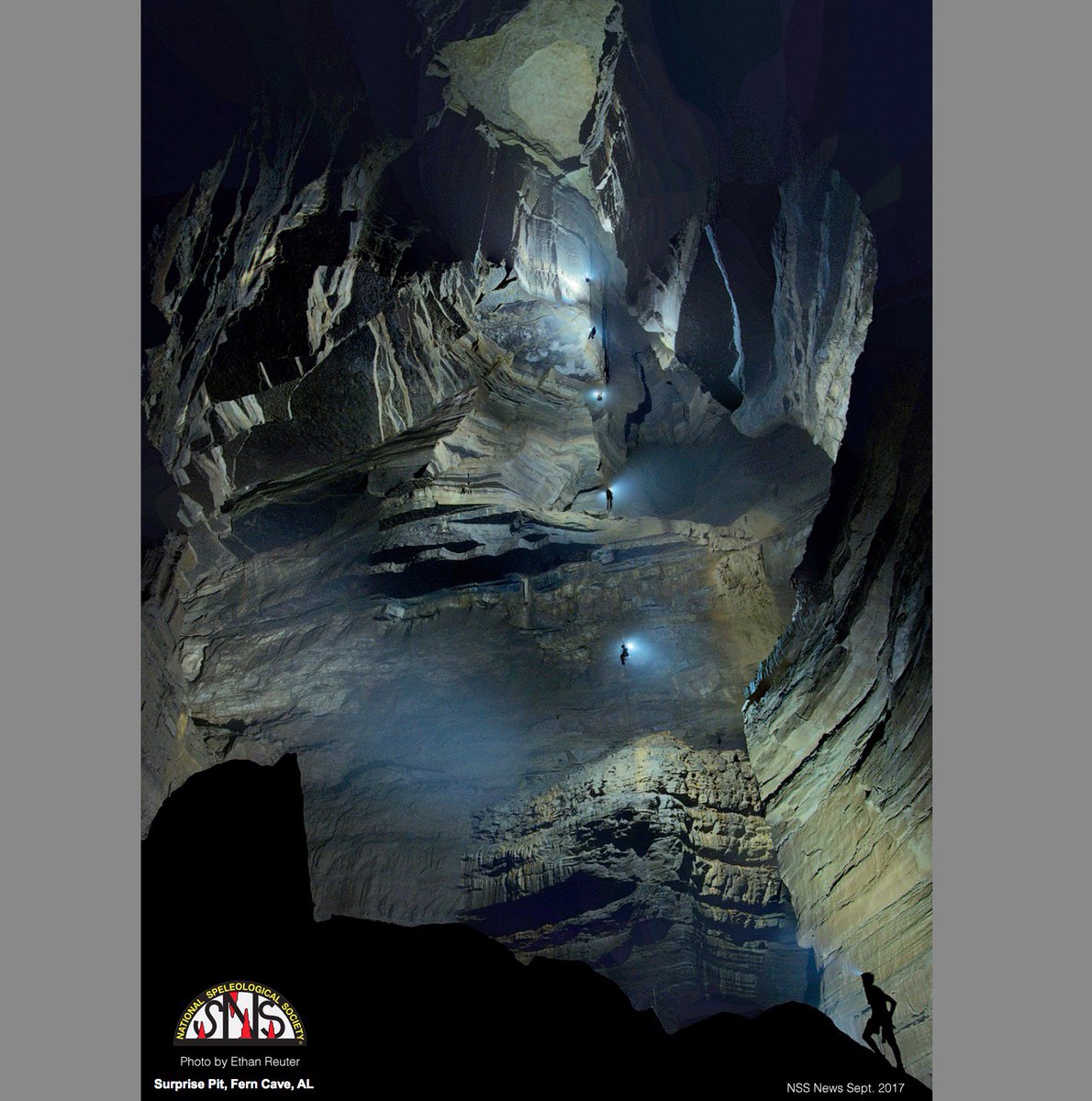 NSScaves's tweet photo. SURPRISE PIT(437 feet deep), Fern Cave, Alabama - NSS News Sept. 2017 - photo by #caving #deepcave #deepcaverecords #dadeepcaves #caving #cavephotography #climbing #getoutside #hiking #hikingadventures #mountainclimbing #adventure #adventurous #spelunking #photography https://t.co/jBD7o5xTBB