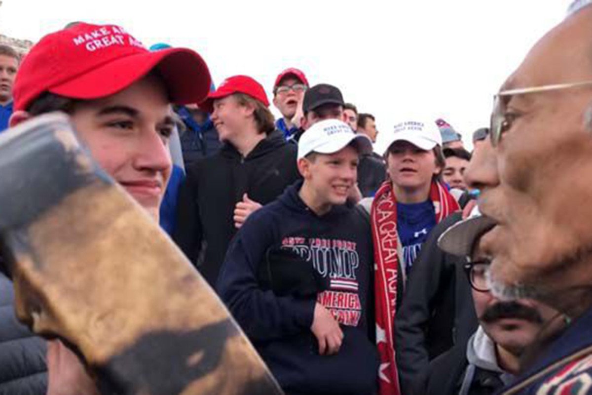 nypost's tweet photo. Covington teen Nick Sandmann sues The Washington Post for $250M https://t.co/8rCvKzl2Ln https://t.co/bLHaU7spdT