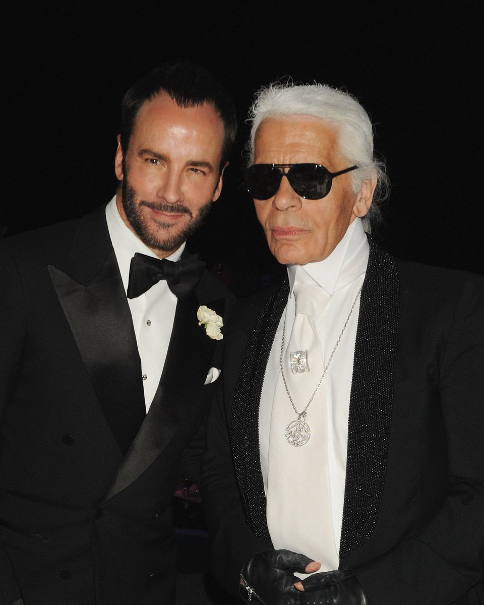 TOMFORD's tweet photo. “I will miss Karl. I will miss just knowing that Karl is somewhere in the world designing and quipping as he always has. He seemed permanent. A fundamental part of fashion and of the world. It is strange that he is no longer with us. I am deeply sad that he is gone.” - Tom Ford https://t.co/jwvyfvdVAI