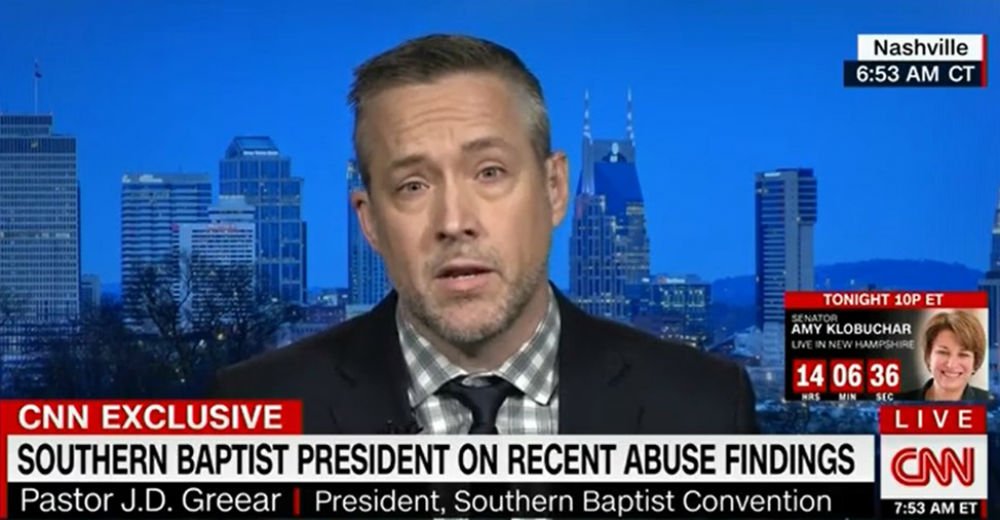 biblicalrecord's tweet photo. “If that means that we are going to disfellowship churches that show this wanton disregard or show a criminal negligence when it comes to these issues, then that’s what we’re going to do.” – @jdgreear 

Greear on CNN: Abusers ‘have no place’ in SBC
https://t.co/lKCT5vg5ZN https://t.co/M4rt4aFmTR