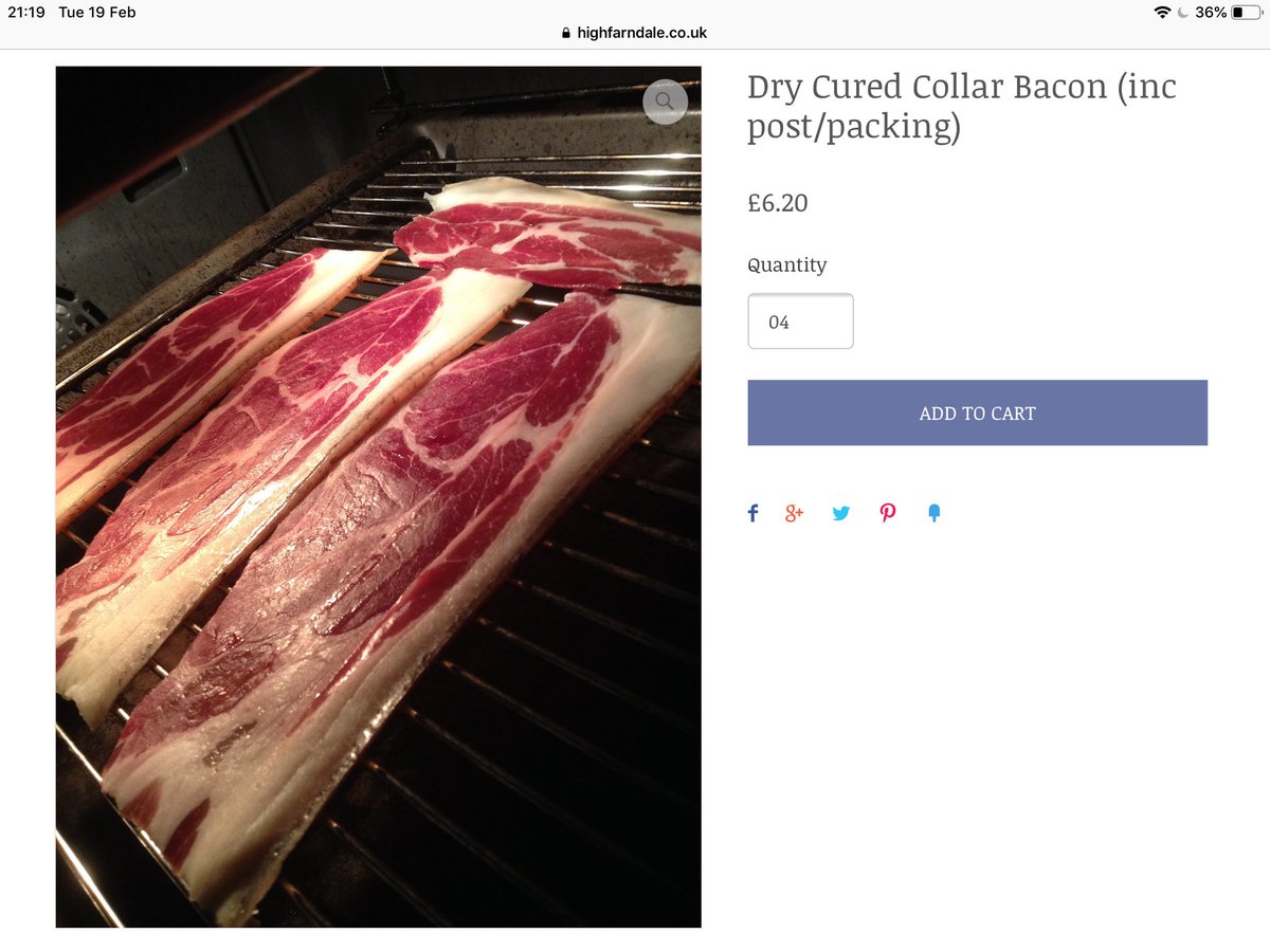 Just ordered 4 packs of @HighFarndale dry cured collar #bacon! 😋 mmmmm! #lowcarb #lchf #realfoodrocks