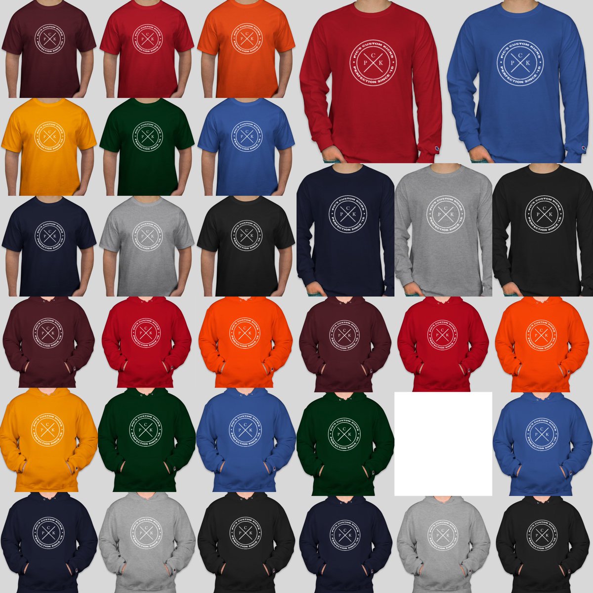 picscustomkicks's tweet photo. Do to popular demand, I've decided to put the classic logo items on the Champion order form! https://t.co/TTniDEdXhr