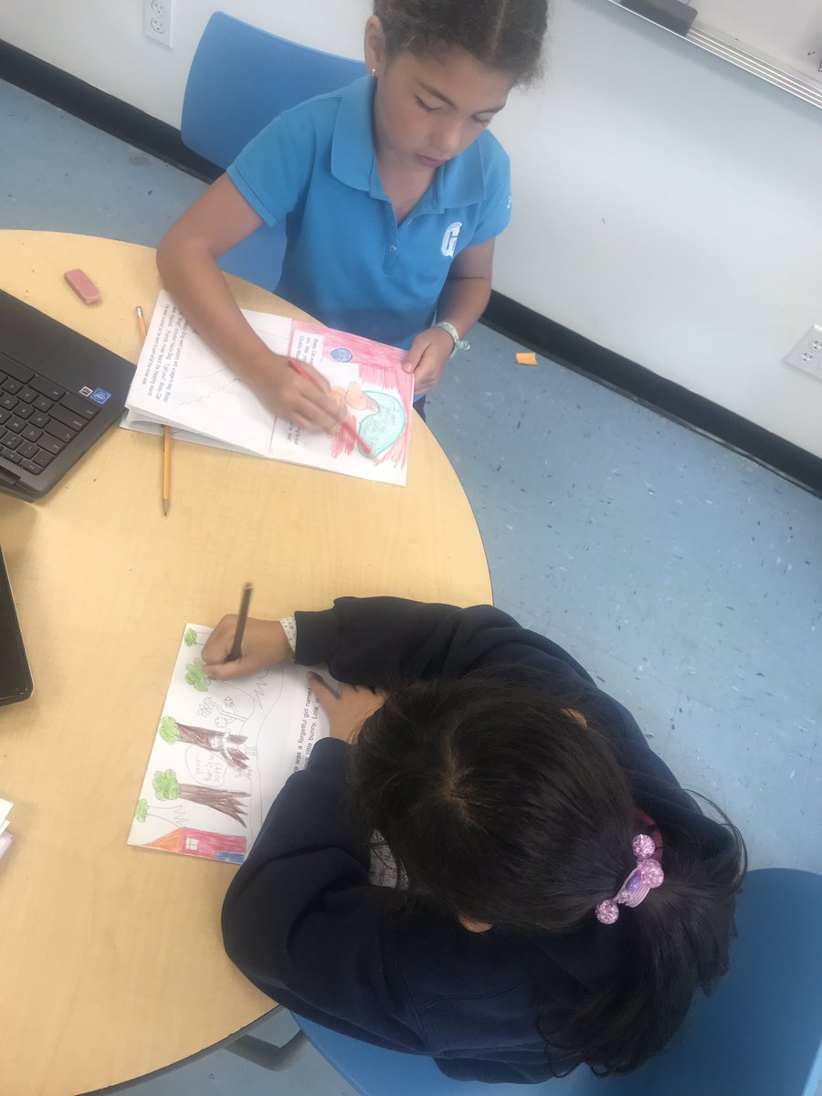 tmce0419's tweet image. Our stories are written, now it’s time to put on our illustrator hats on! 1st &amp;amp; 2nd gr #ELLs are adding visuals to their original fairytales. Publishing day is getting closer for these @GulliverSchools ELL Ss!! ✏️ 📖 🖍#gslearning #readwritecreate #ELs_Can