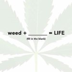 Image for the Tweet beginning: Weed + ??? = Life