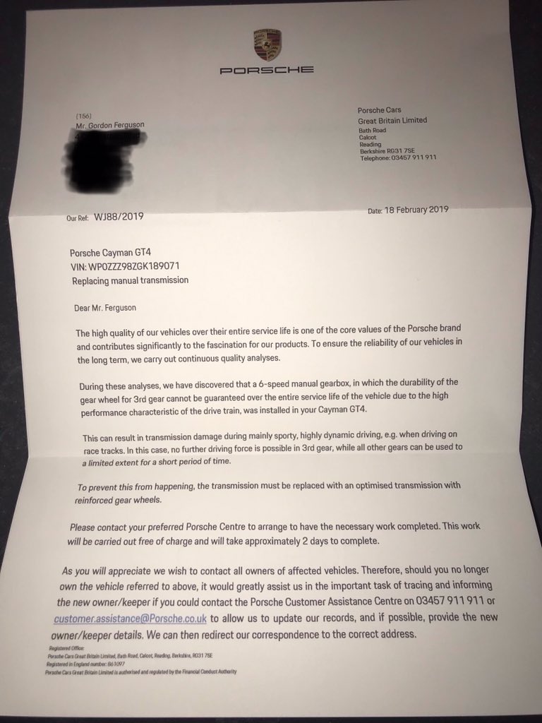fergusgo's tweet photo. @okeydokey_mik Interesting video...will be keen see the follow up from OPC Glasgow. I knew it was an issue (well covered on Rennlist) but most times seems to happen on track hitting kerbs.....hard!! Also got ”the letter” today..... https://t.co/xFlPhh0PNS