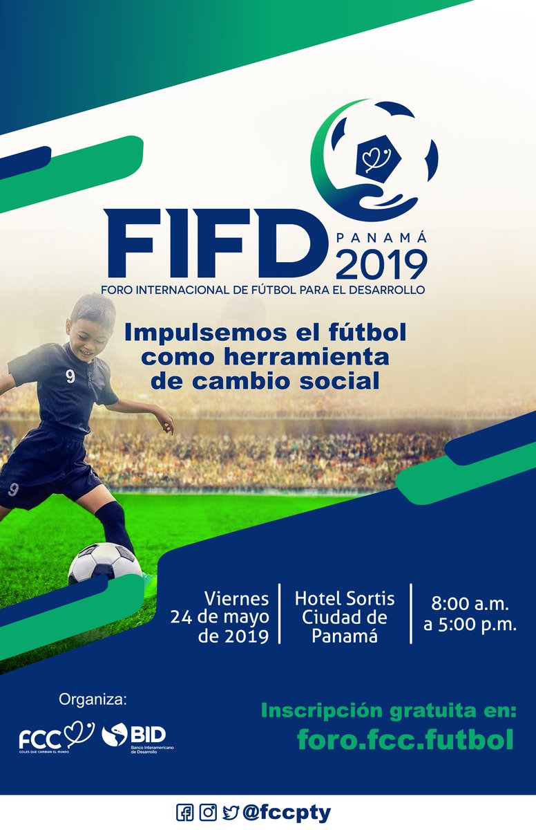 UNESCOsanjose's tweet photo. Apoyamos las buenas acciones que generen un #cambiosocial por eso te invitamos a conocer cómo transformar vidas a través del #fútbol en el Foro Internacional de Fútbol para el Desarrollo 2019.
Inscríbete GRATIS en https://t.co/VPnkGxEYN4 
@FccPty 
#FutboleImpactoSocial 
#FIFD https://t.co/GH7K9LIoTP