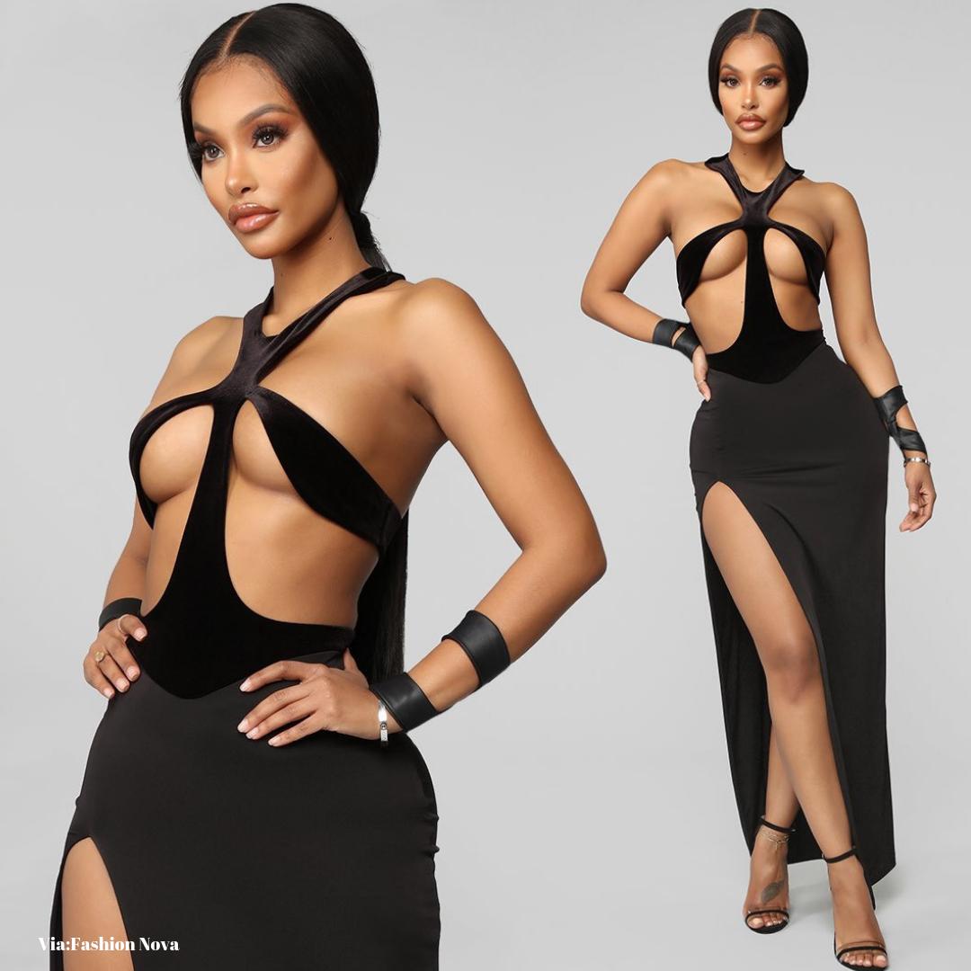 fashion nova kim k black dress