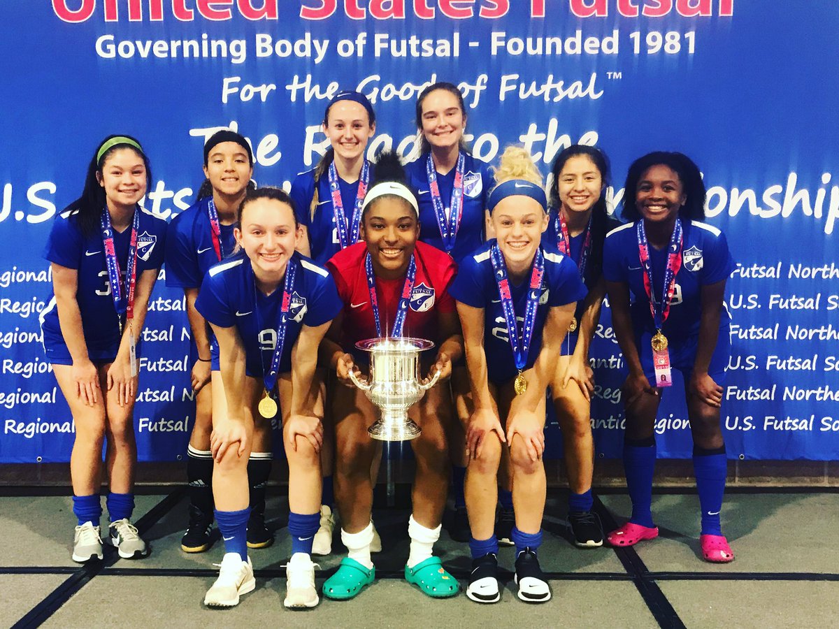 CCFutsal2013's tweet photo. How do you celebrate the 5th Anniversary of your club? Winning one of the largest Futsal events in the Country of course. Congratulations to our 02G Blue, 2019 @usfutsal Northeast Regional U17 Champions!! #ccfstrong #theblueprint #futsal #girlswithskills #shekicksit #usfutsal https://t.co/lovr8jqPkb