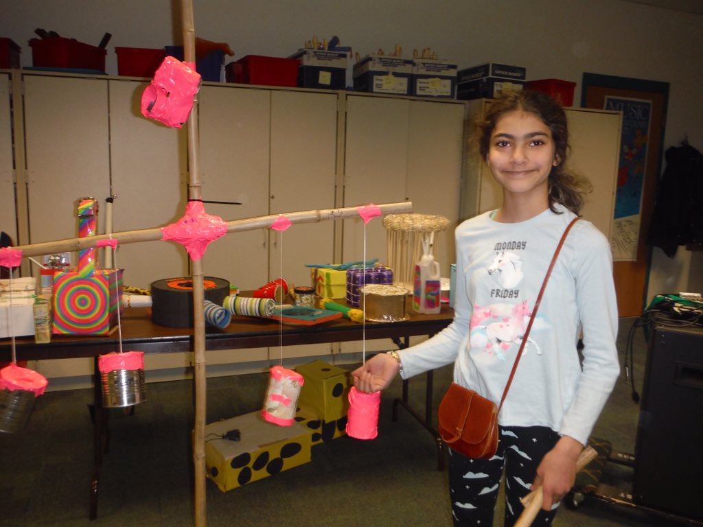 Belmont_Hills's tweet photo. 4th &amp; 5th graders at BH were excited to celebrate National Inventors Day with the creation of their own musical instruments! Materials included recyclables, kitchen and garage items.  Check out “Click Clack”, “Glitterama 2000” and “The Giraffe”. Thanks, Mrs. Holmes! 🎵🎼🎸🎷🎼🎵 https://t.co/43wqqGgTHK