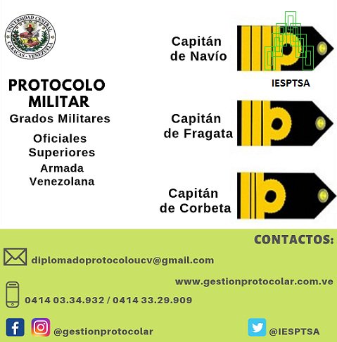 iesptsa's tweet photo. #Gestionprotocolar #IESPTSA #UCV #Protocolo #Militar, Grados Militares, Oficiales Superiores, #Armada #venezolana ❤
#eventos #ceremonial #etiqueta #social #turismo #protocolo #producción #estaciones #banquetes #arreglos #decoración #ceremonias #tradiciones #venezuela🇻🇪 https://t.co/IAkaGkdQLL