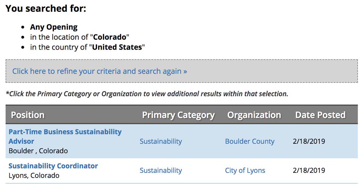 CompactColorado's tweet image. Positions of every level are posted often in the @ClimateOfficers job board - check back regularly! bit.ly/2KqlDbZ
#climatechange #greenjobs #CoCommunities #Colorado #climateprofessionals