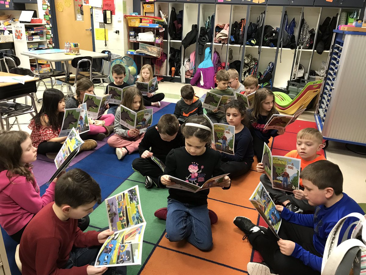 nwefirst's tweet photo. A student wrote a letter to The Seeing Eye Inc. and they sent each student in our class a comic book about guide dogs! #nwetigers #secondgradefun #theseeingeye https://t.co/8Nd37RBsfJ