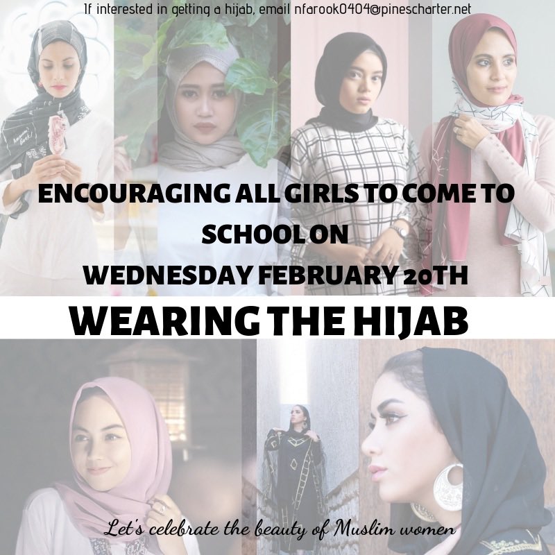In honor of World Hijab Day, tomorrow Wednesday February 20th we are encouraging all girls to come to school wearing a hijab.