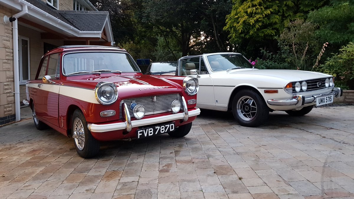 @BenzinaFilms @TriumphSSixClub @Club @TriumphCars @Triumph @Moss_Motors Great to see the Herald in the picture my son has one in the same colour scheme #triumphherald #triumphcars but he has the #triumphherald1250 parked next to my #triumphstag