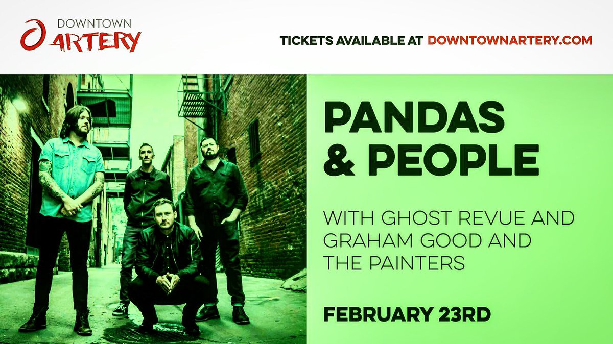 We are ‘cited to play Downtown Artery again this time w/ Ghost Revue and our friends <a href="/pandasandpeeps/">Pandas & People</a> ! We go on at 8, and are looking forward to playing in the beautiful city of Fort Collins once more! Ticket link is on our website:
grahamgoodmusic.com 
Get ‘em while you can!